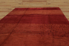 9x12 Hand Knotted Tibetan Wool and Silk Michaelian & Kohlberg Modern & Contemporary Oriental Area Rug Raspberry, Peach Color