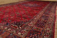 Palace Hand Knotted 100% Wool Traditional Oriental Area Rug Red, Indigo Color