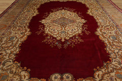 Palace Hand Knotted 100% Wool Tabriz Traditional 300 KPSI Oriental Area Rug Burgundy, Beige Color