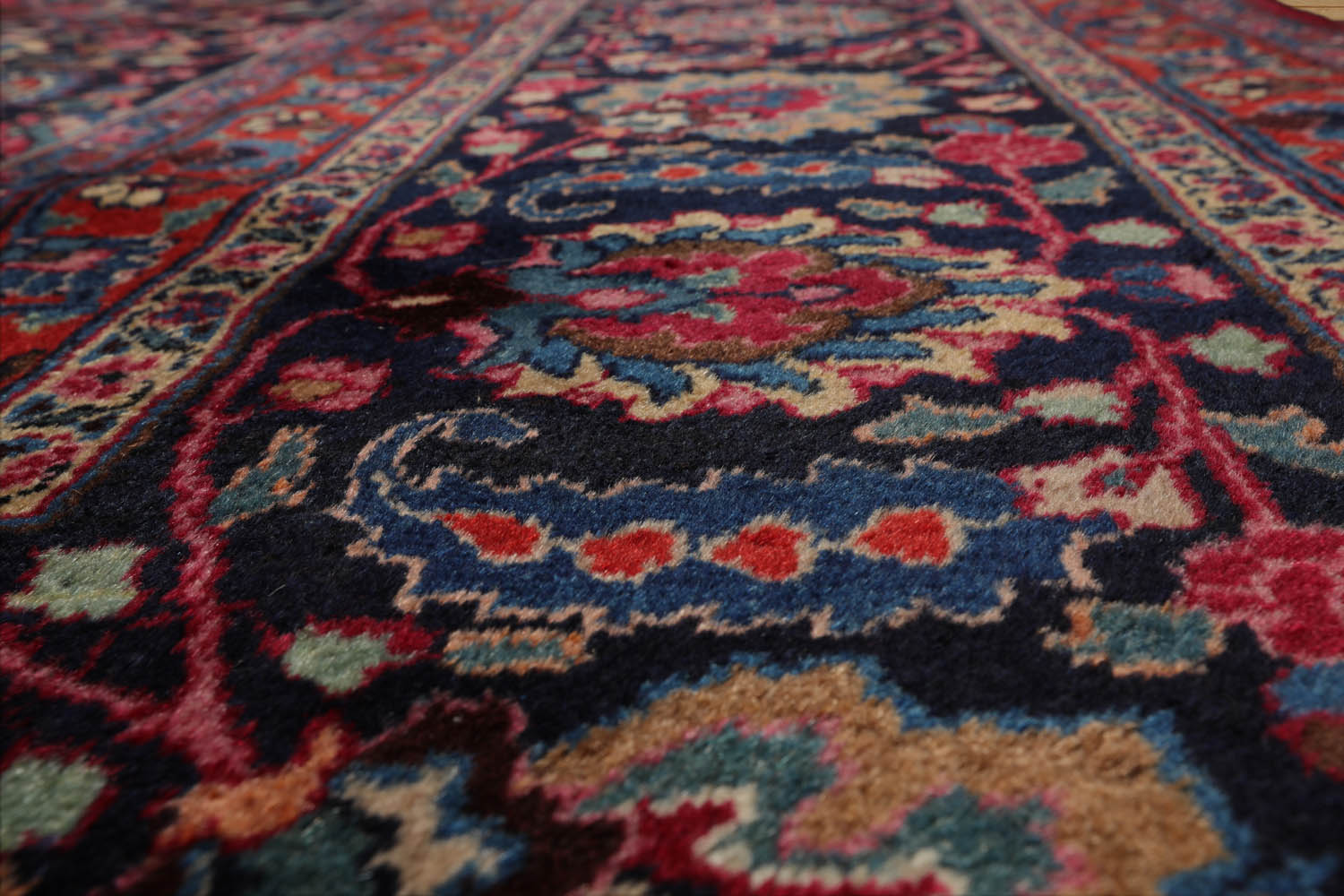 Hadfield Palace Hand Knotted 100% Wool Mashad Traditional 200 KPSI Oriental Area Rug Burgundy, Plum Color