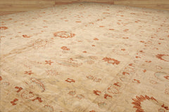 Palace Hand Knotted Oushak 100% Wool Traditional Oriental Area Rug Warm Beige, Caramel Color