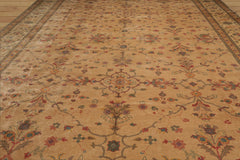 Palace Hand Knotted 100% Wool Traditional Oriental Area Rug Tan, Beige Color