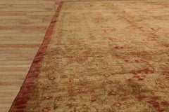 10x14 Hand Knotted Afghan Oushak 100% Wool Oushak Traditional Oriental Area Rug Gold, Mustard Color