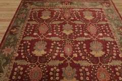 10 x 14  Rusty Red Olive Green Color Hand Tufted All-Over 100% Wool Traditional Oriental Rug
