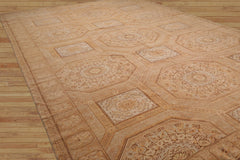 Palace Hand Knotted Tibetan 100% Wool Michaelian & Kohlberg Art Deco Oriental Area Rug Beige, Tan Color