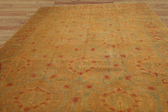 10x14 Hand Knotted Oushak 100% Wool Traditional Oriental Area Rug Gold, Rust Color