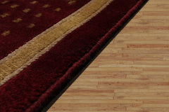 9x12 Hand Knotted Savonnerie 100% Wool Traditional Oriental Area Rug Burgundy, Beige Color