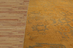 9x12 Hand Knotted Turkish Oushak 100% Wool Arts & Crafts Oriental Area Rug Moss, Gold Color