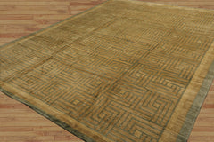 9x12 Hand Knotted Tibetan 100% Wool Michaelian & Kohlberg Modern & Contemporary Oriental Area Rug Gold,Olive Color