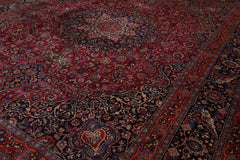 Palace Hand Knotted 100% Wool Tabriz Traditional Oriental Area Rug Burgundy, Midnight Blue Color