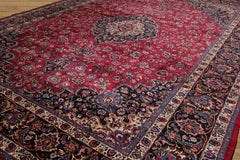 Palace Hand Knotted 100% Wool Tabriz Traditional Oriental Area Rug Plum, Midnight Blue Color