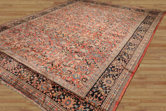 10x14 Hand Knotted 100% Wool Mahal Traditional Oriental Area Rug Salmon, Black Color