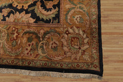 9x12 Charcoal, Tan Hand Knotted 100% Wool Agra Traditional Oriental Area Rug