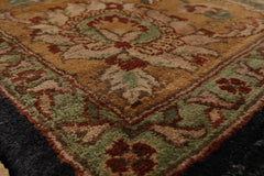 9x12 Charcoal, Tan Hand Knotted 100% Wool Agra Traditional Oriental Area Rug