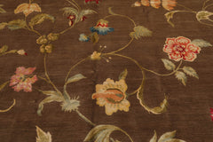 8x10 Brown, Gold Hand Knotted Tibetan Wool and Silk Lapchi Traditional Oriental Area Rug