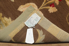 8x10 Brown, Gold Hand Knotted Tibetan Wool and Silk Lapchi Traditional Oriental Area Rug