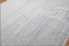 10' x14' Ivory Blue Color Hand Knotted Persian Wool and Silk Modern & Contemporary Oriental Area Rug