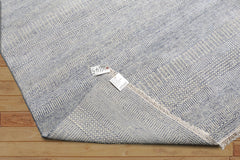 Multi Size Ivory,Blue Hand Knotted Wool and Silk Modern & Contemporary Oriental Area Rug