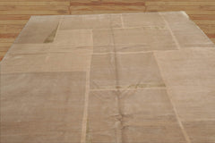 8x10 Beige, Taupe Hand Knotted Tibetan 100% Wool Michaelian & Kohlberg Modern & Contemporary Oriental Area Rug
