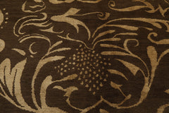 8x10 Olive, Gold Hand Knotted Tibetan Wool and Silk Transitional Oriental Area Rug