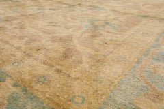 8x10 Taupe, Aqua Hand Knotted 100% Wool Peshawar Traditional Oriental Area Rug