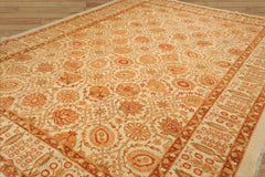 10x14 Ivory, Brown Hand Knotted 100% Wool Peshawar Traditional Oriental Area Rug