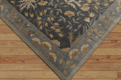 9 x 12  Slate Blue Beige Color Hand Tufted All-Over 100% Wool Transitional Oriental Rug