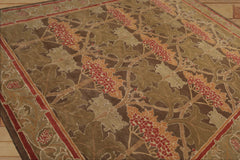 9 x 12 Green Sage Rose Color Hand Tufted William Morris 100% Wool Transitional Oriental Rug