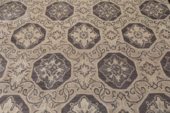 Sherwinn 8x10 Hand Tufted Hand Made Wool & Art Silk Patterned Transitional Oriental Area Rug Gray, Beige Color