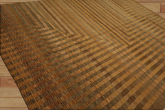 9x12 Hand Knotted Tibetan 100% Wool Modern & Contemporary Oriental Area Rug Brown, Muted Gold Color