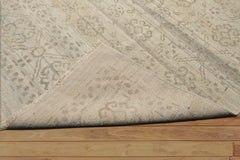 10 x 14 Gray Beige Color Hand Knotted All-Over 100% Wool Transitional Oriental Rug