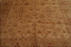 8x10 Hand Knotted Oushak 100% Wool Turkish Oushak Traditional Oriental Area Rug Tan, Light Gold Color