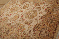 8x10 Hand Knotted Oushak 100% Wool Turkish Oushak Traditional Oriental Area Rug Beige, Caramel Color