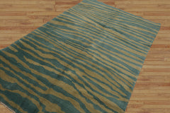 5x7 Turquoise, Mint Hand Knotted Tibetan 100% Wool Michaelian & Kohlberg Modern & Contemporary Oriental Area Rug