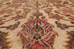 10x14 Beige, Rust Hand Knotted 100% Wool Mahal Traditional Oriental Area Rug