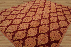 9x12 Rust, Peach Hand Knotted Tibetan 100% Wool Michaelian & Kohlberg Transitional Oriental Area Rug