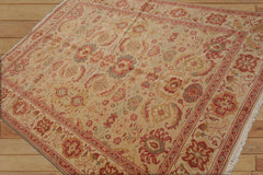 6x9 Hand Knotted Oushak 100% Wool Turkish Oushak Traditional Oriental Area Rug Beige, Rust Color