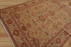 6x9 Hand Knotted Oushak 100% Wool Turkish Oushak Traditional Oriental Area Rug Beige, Rust Color