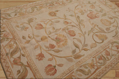 6x9 Hand Knotted French Aubusson Savonnerie 100% Wool Asmara Traditional Oriental Area Rug Beige, Tan Color