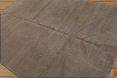 6x9 Hand Knotted Tibetan Wool and Silk Lapchi Modern & Contemporary Oriental Area Rug Tone on Tone Taupe Color