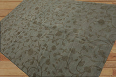 6x9 Hand Knotted Tibetan 100% Wool Lapchi Transitional Oriental Area Rug Gray, Green Color