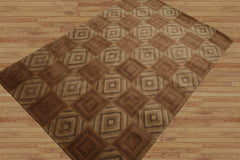 4x6 Hand Knotted Tibetan 100% Wool Michaelian & Kohlberg Modern & Contemporary Oriental Area Rug Brown, Tan Color