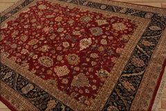 8x10 Hand Knotted 100% Wool Agra Traditional Oriental Area Rug Red, Black Color