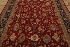 8x10 Hand Knotted 100% Wool Agra Traditional Oriental Area Rug Red, Black Color