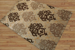 Adewumi 4x6 Hand Tufted 100% Wool Traditional Oriental Area Rug Mint, Beige Color