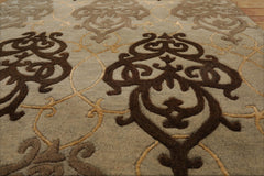 Adewumi 4x6 Hand Tufted 100% Wool Traditional Oriental Area Rug Mint, Beige Color