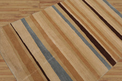 4x6 Hand Knotted Tibetan 100% Wool Modern & Contemporary Oriental Area Rug Beige, Tan Color