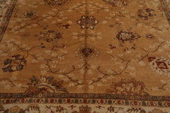 9x12 Hand Knotted Oushak 100% Wool Turkish Oushak Traditional Oriental Area Rug Caramel, Beige Color