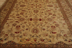 10x14 Hand Knotted 100% Wool Peshawar Traditional Oriental Area Rug Light Gold, Rust Color