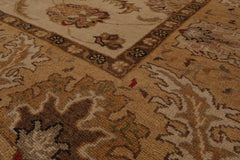 8x10 Hand Knotted 100% Wool Turkish Oushak Traditional Oriental Area Rug Beige, Caramel Color